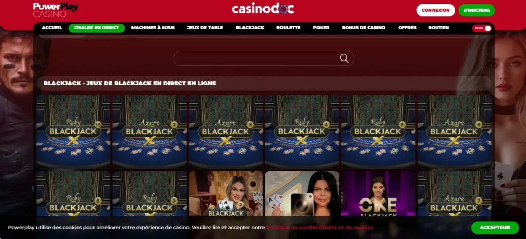 jeux de casino en direct powerplay