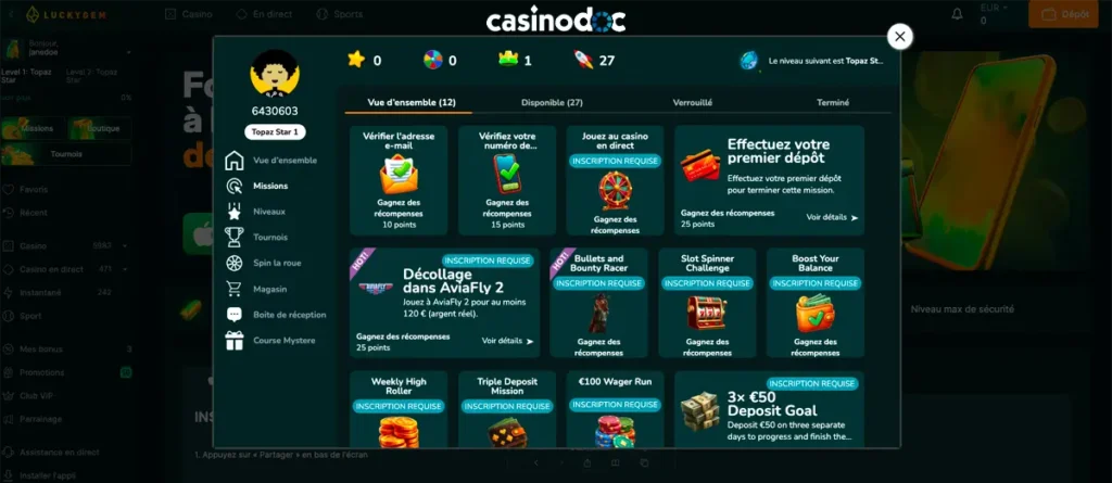 missions luckygem casino