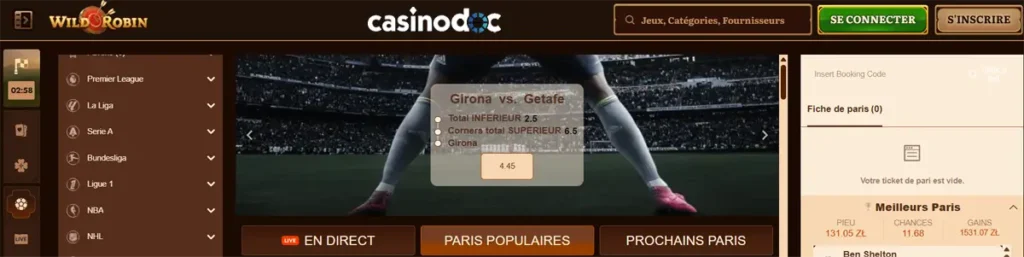 paris sportifs wild robin