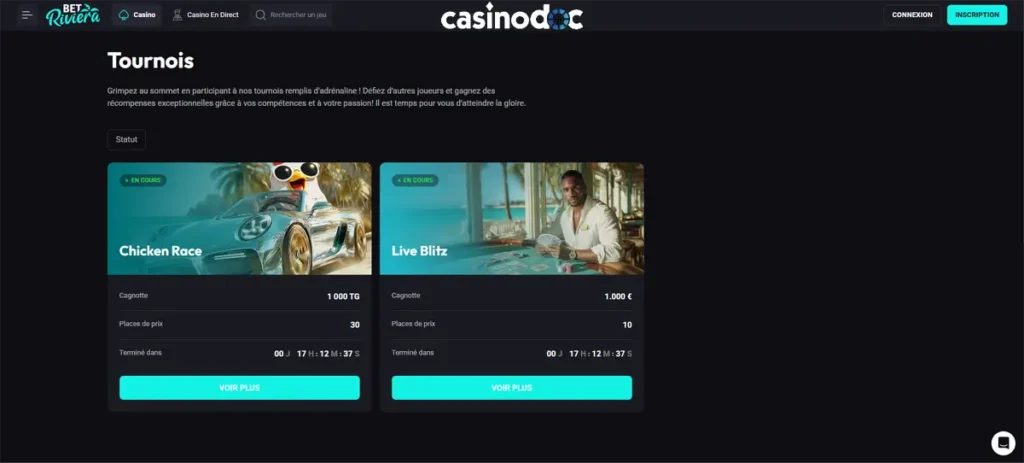 tournois betriviera casino