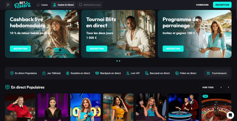 jeux en direct betriviera