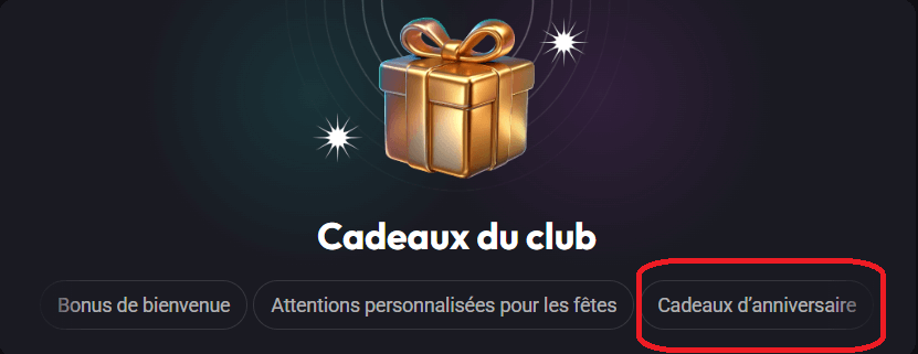 Bonus d'anniversaire sur spinaura Casino