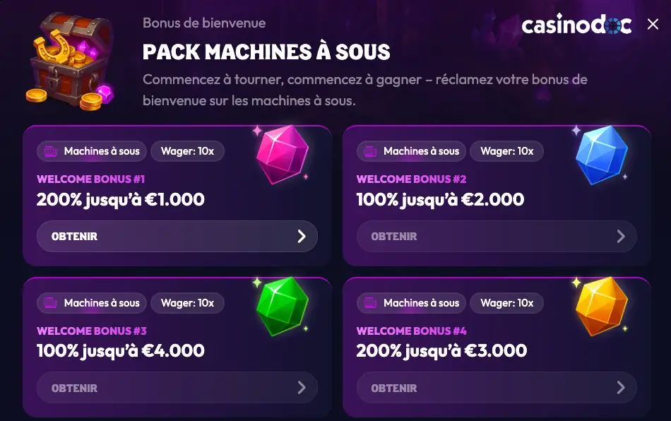 bonus de bienvenue wildzy casino