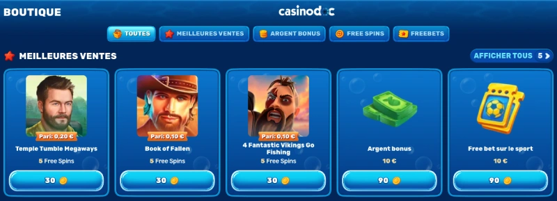 boutique casino sur spinfin