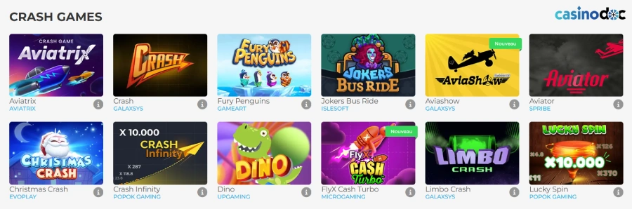 les mini jeux sur wolfy casino belgique
