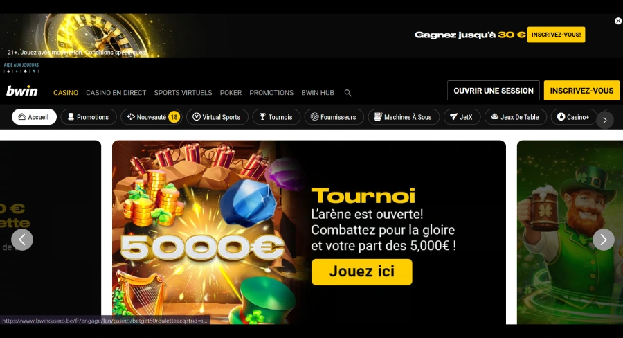 page accueil casino bwin
