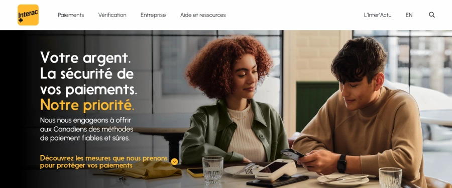 page accueil Interac