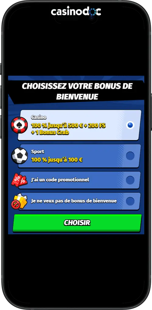 inscription étape 2 big clash casino