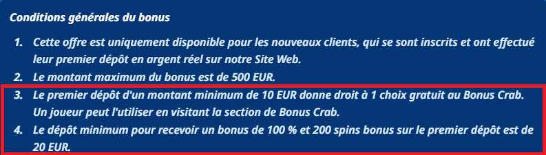 dépôt minimum pour bonus sur spin dynasty