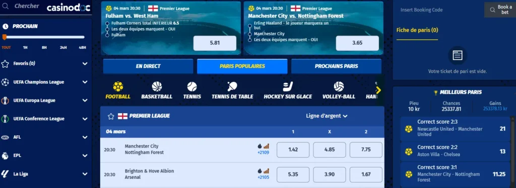 paris sportifs big clash casino
