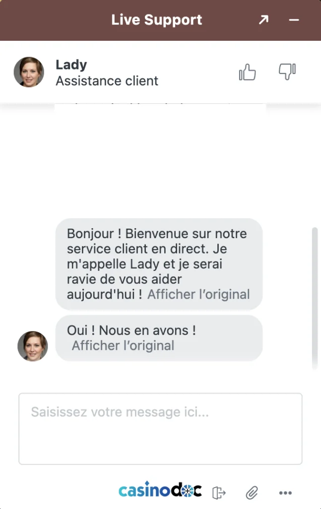 service client alawin casino