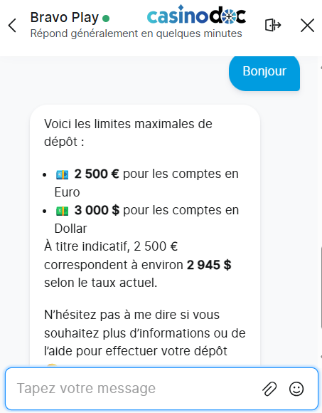 service client bravo play casino