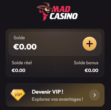 vérification du solde sur mad casino