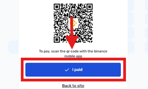 bouton “i paid” sur binance
