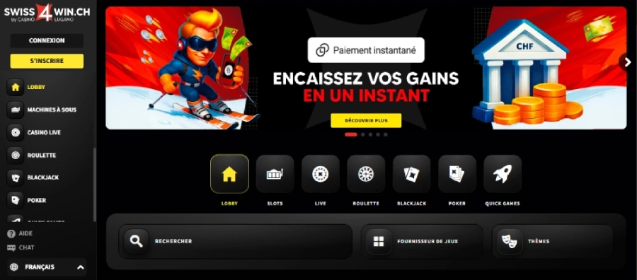 dépôt avec yapeal sur swiss4spins casino