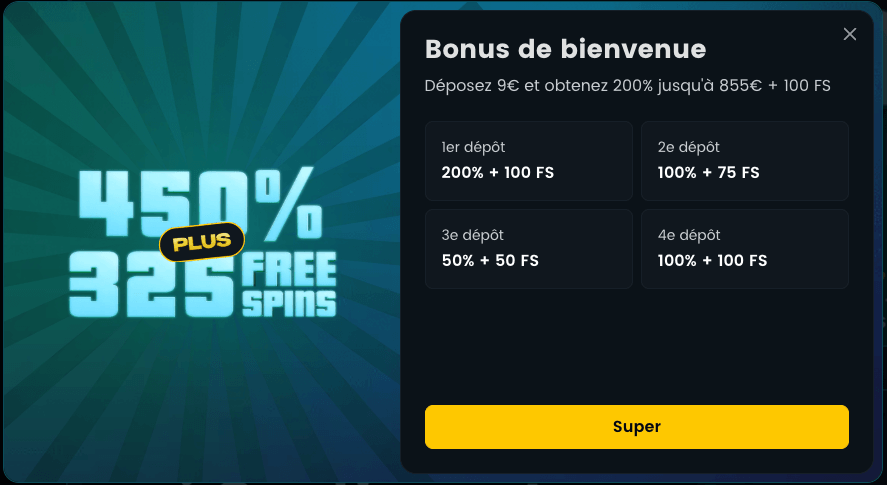 bonus de bienvenue sans code promo snatch casino