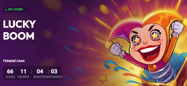 Tournoi Lucky Boom sans code promo Spinaura