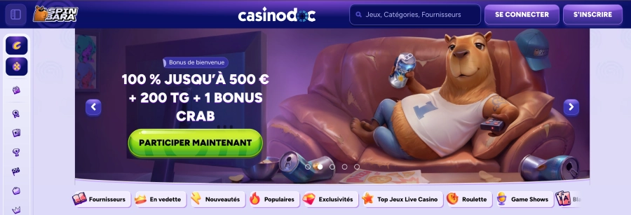 page d'accueil Snatch Casino