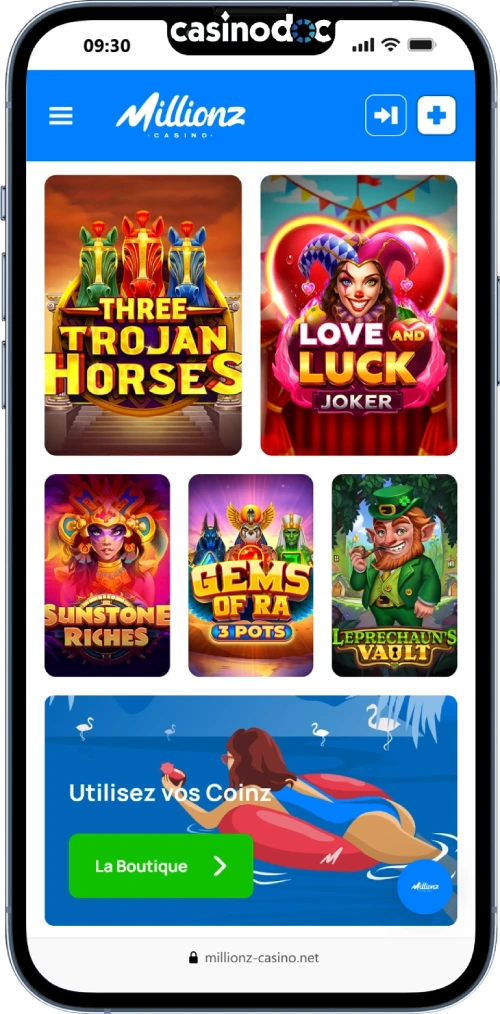 millionz casino sur iphone