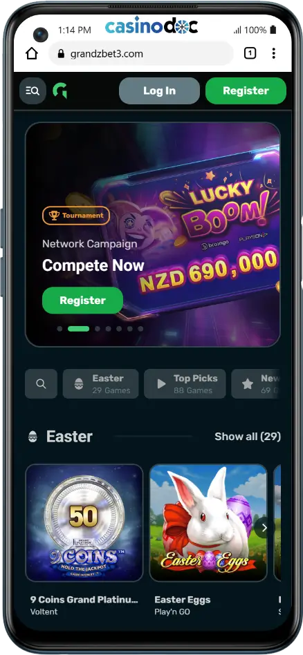 version mobile grandzbet