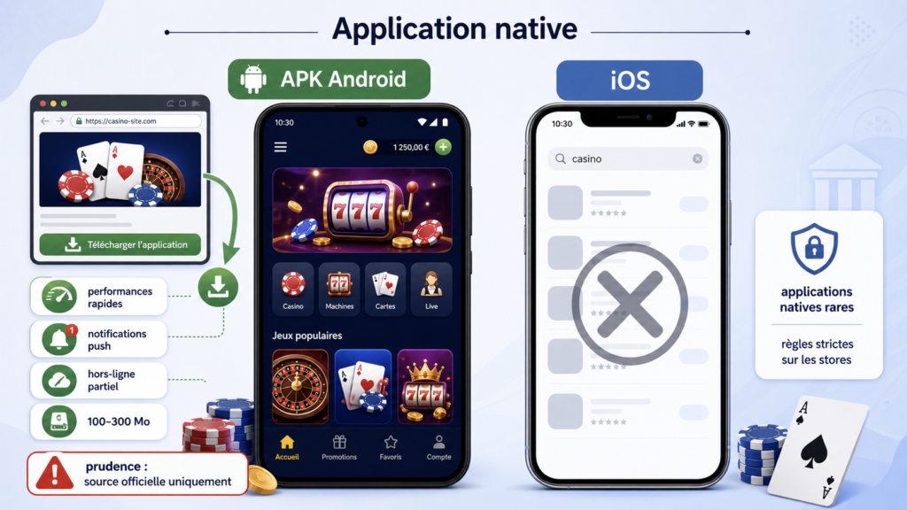 illustration application .apk mobile pour casino en ligne