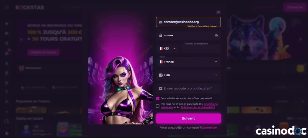 inscription sur rockstar