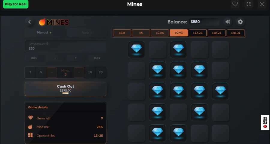 interface mines turbo games