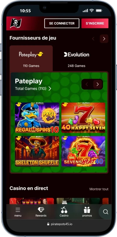 interface mobile piratepots