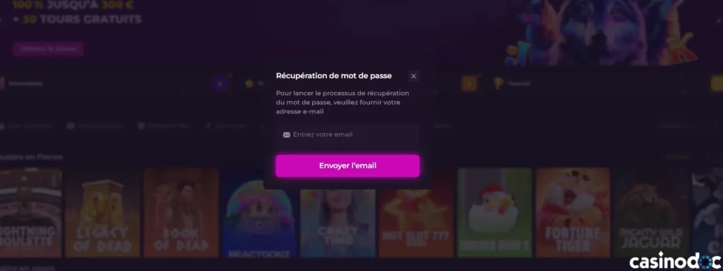 récupération de mot de passe sur rockstar