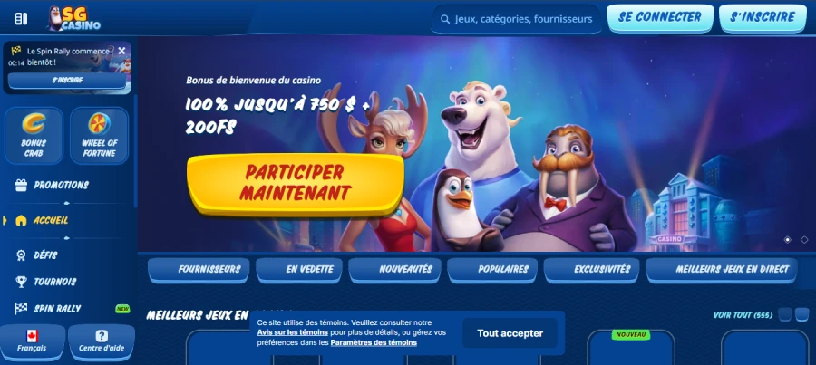 page accueil sg casino canada