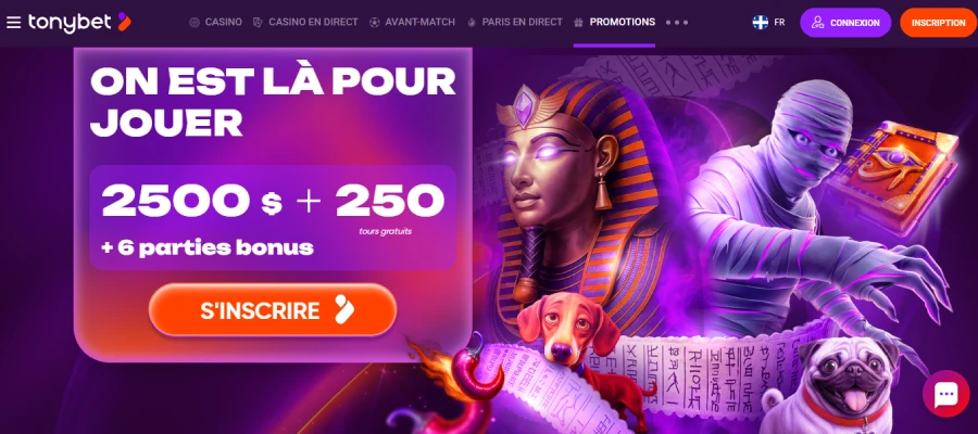 page accueil tonybet canada