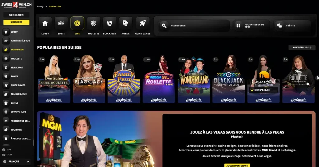 casino en direct swiss4win