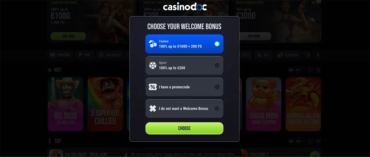 inscription étape 2 slim king casino