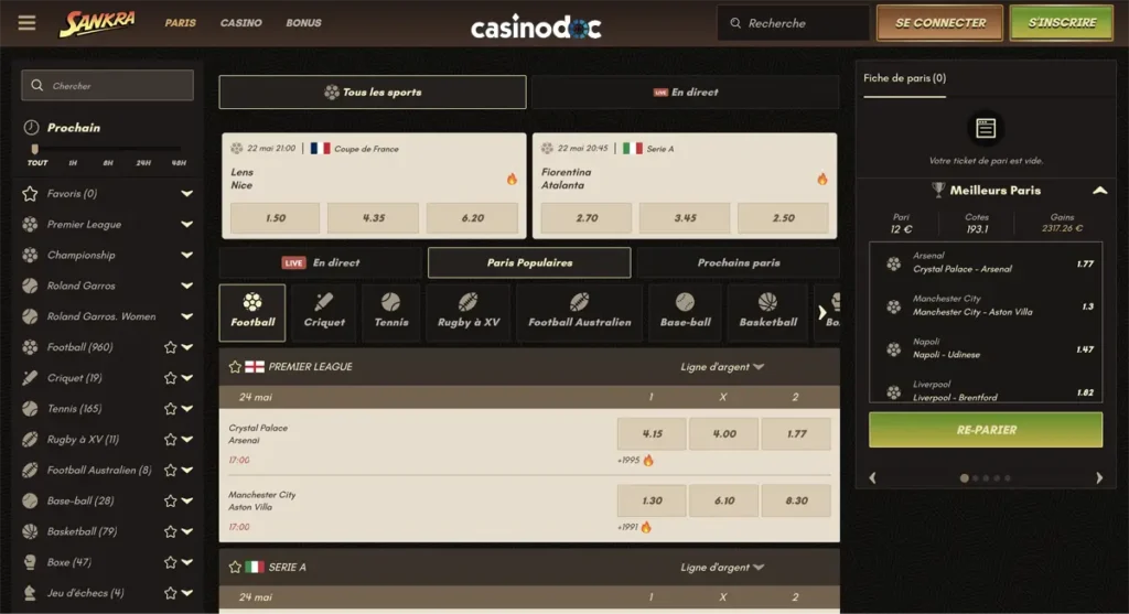 paris sportifs sankra casino