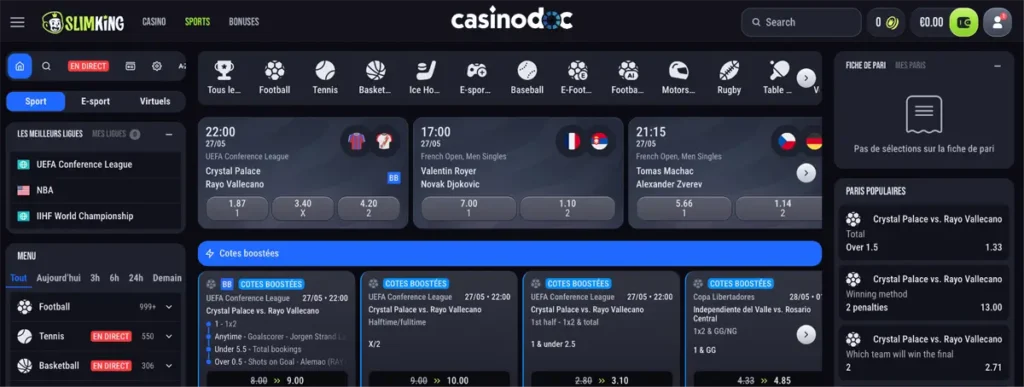 paris sportifs slim king casino