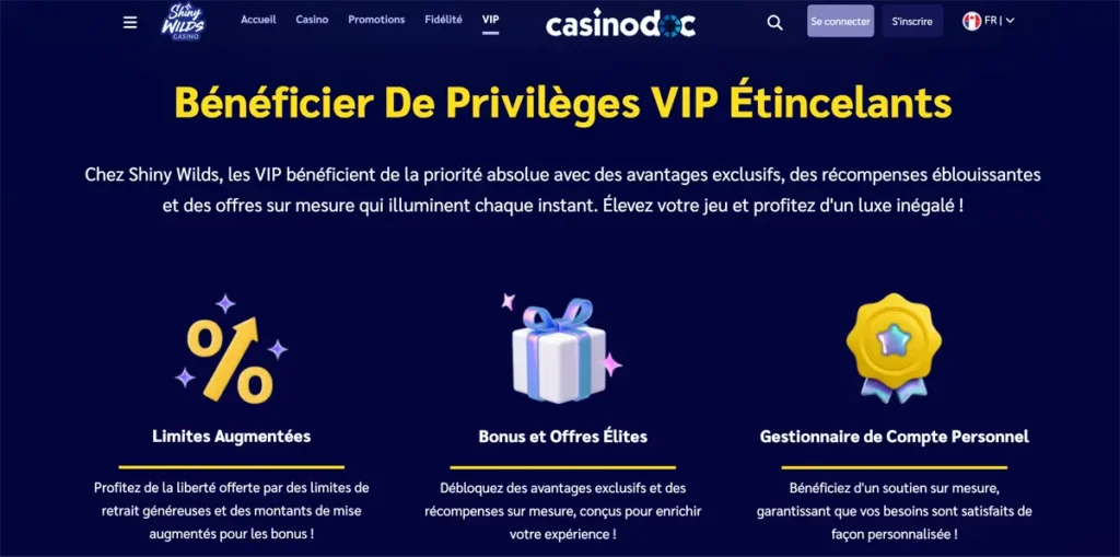 programme vip shiny wilds casino