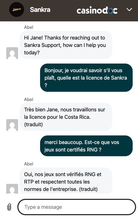service client sankra casino