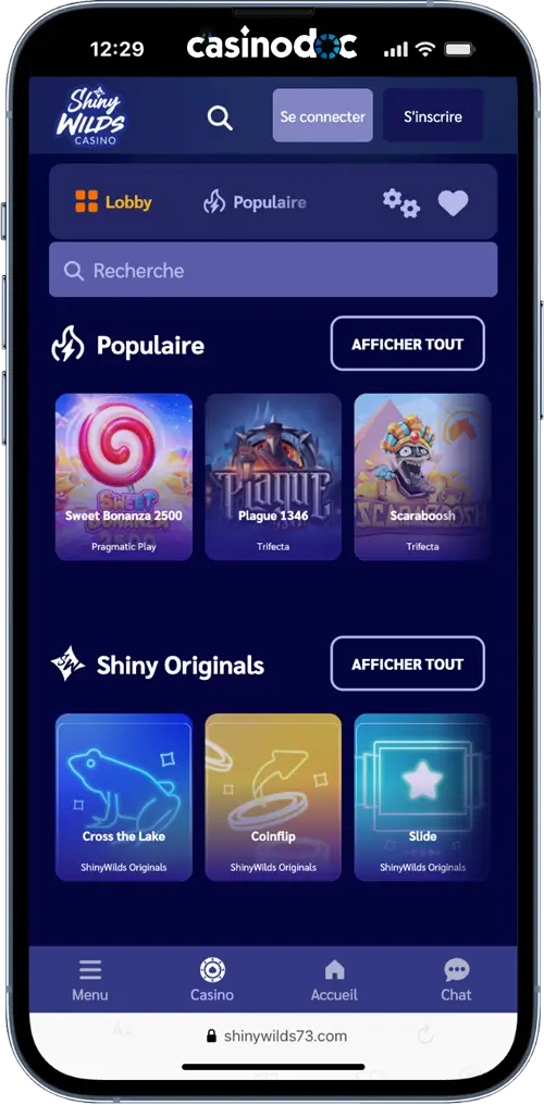 version mobile shiny wilds casino