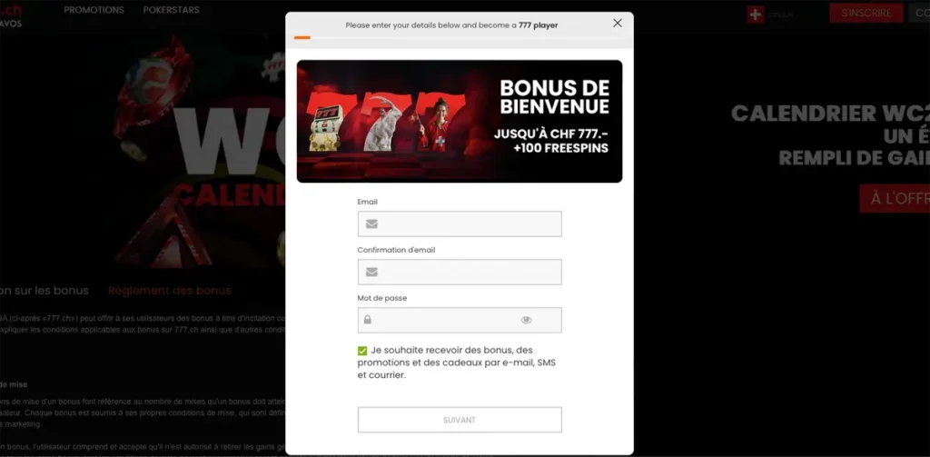 activer bonus bienvenue étape 2 ch