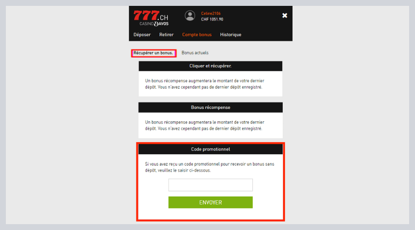 activer bonus bienvenue étape 4 ch