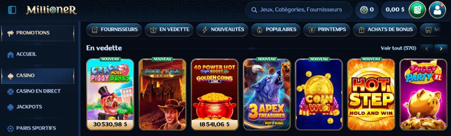 espace personnel millioner casino