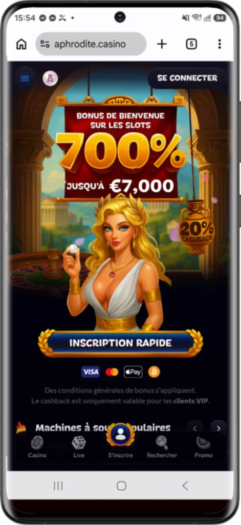 casino sur android via chrome étape 1