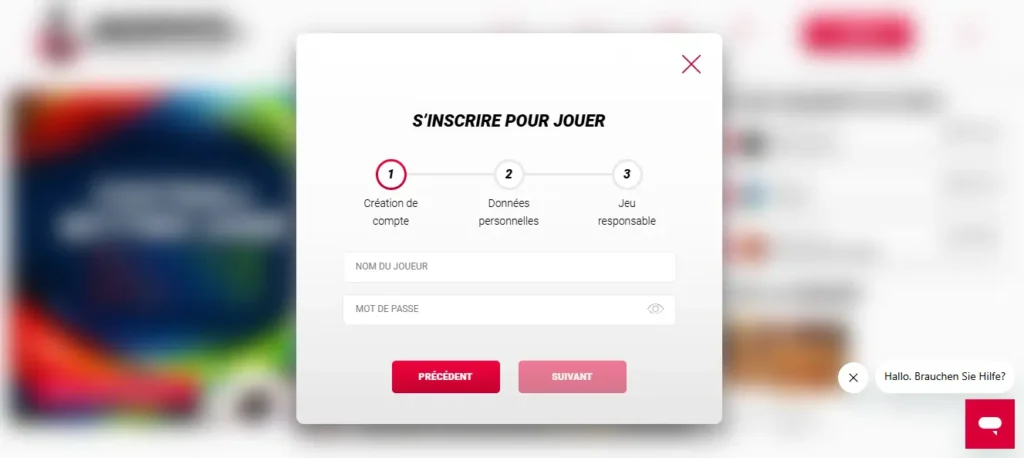 inscription étape 1 suisse