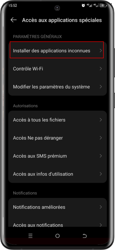 installation apk casino étape 1