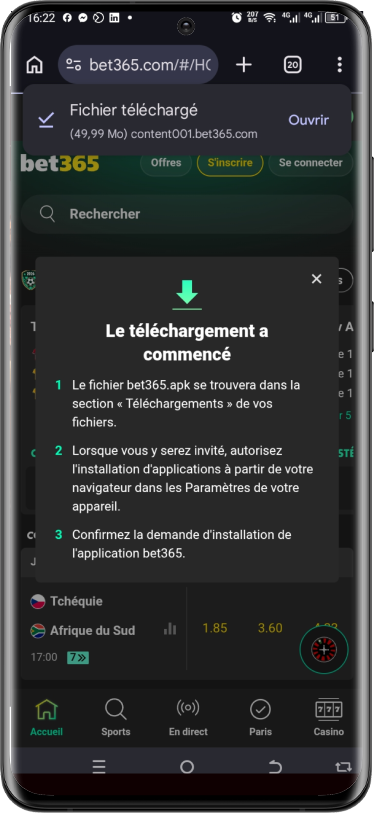 installation apk casino étape 3