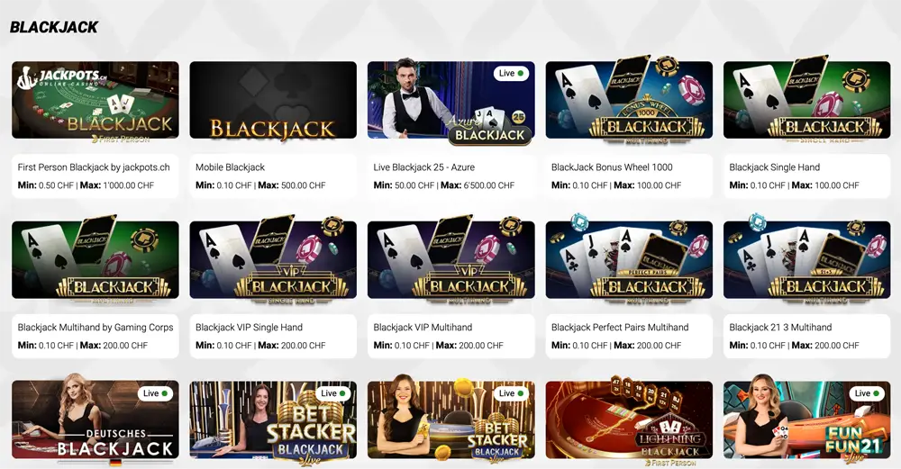 jackpots ch blackjack ch