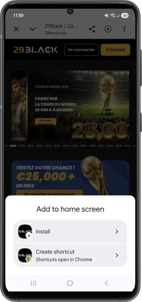 option 1 installer 29 blacksur android pwa