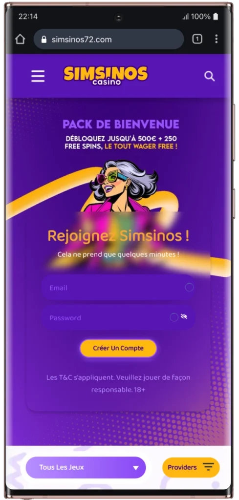 simsinos casino android