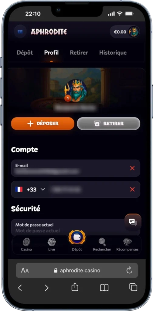 aphrodite expérience mobile