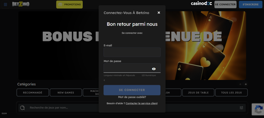 connexion à betzino étape2